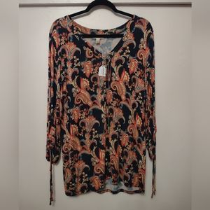 Paisley Chain Detail Shirt Dress Barn L